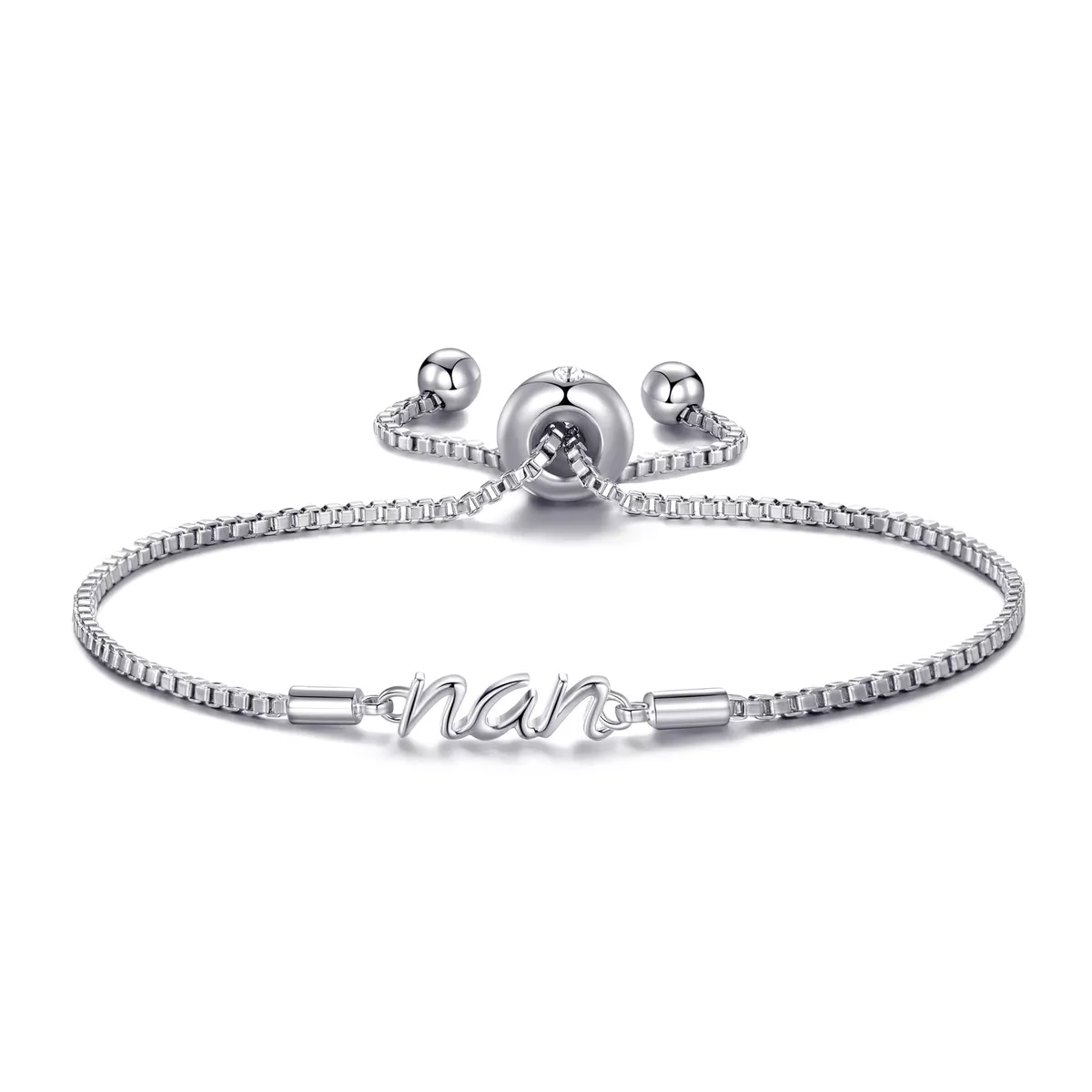 Silver Plated Nan Bracelet Created with Zircondia Crystals by