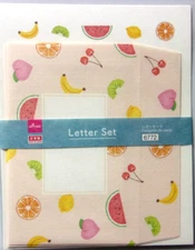DAISO Fruits Letter Envelope Set Made in Japan Cherry Banana Kiwi Peach Lemon