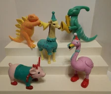 Ankyo Animal Figures Lot of 5 ~ Party Band Christmas Birthday Cake Topper Dino