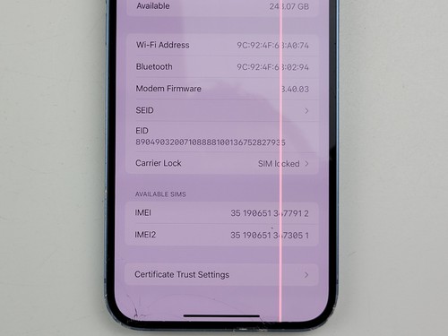 Apple iPhone 14 Plus (A2632) 256GB - Blue (Spectrum) - *DAMAGED* - Clean IMEI - Picture 4 of 11