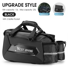 WEST BIKING Hard Shell Bicycle Pannier Full Waterproof Bike Rear Rack Pack Bag