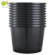 Black 7 Gallon 10Pcs Plant Flower Injection Molded Nursery Pot Containe Premium