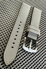 22mm Waterproof Lt. GRAY GREY Sailcloth Pattern Watch Strap Rubber Bottom BROWN
