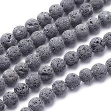 10 Strds Unwaxed Natural Volcanic Lava Stone Beads Bumpy Gray Loose Beads 4~12mm