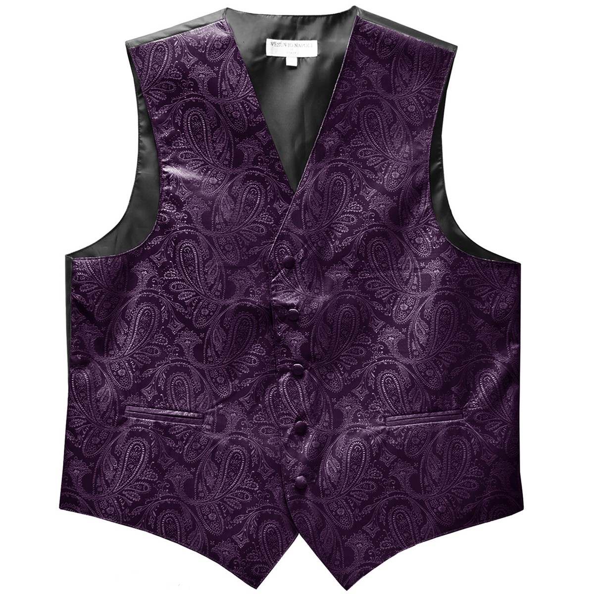 New Men's Formal Tuxedo Vest Waistcoat only paisley dark purple wedding 5XL  6XL