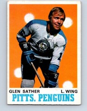 VINTAGE HOCKEY CARD OPC 1970 PITTSBURGH PENGUINS GLEN SATHER NO173