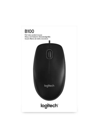 Logitech Corded Ambidextrous Mouse Wired Mouse  B100