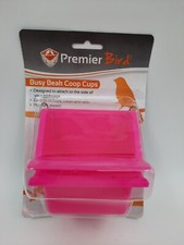 Premier Bird Busy Beak Coop Cups Plastic Bird Water Seed Cup Feeder Two Pack