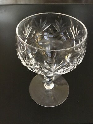 Cross and Olive Art Deco Crystal Brandy Shot Stem Glasses~3 3/4  tall