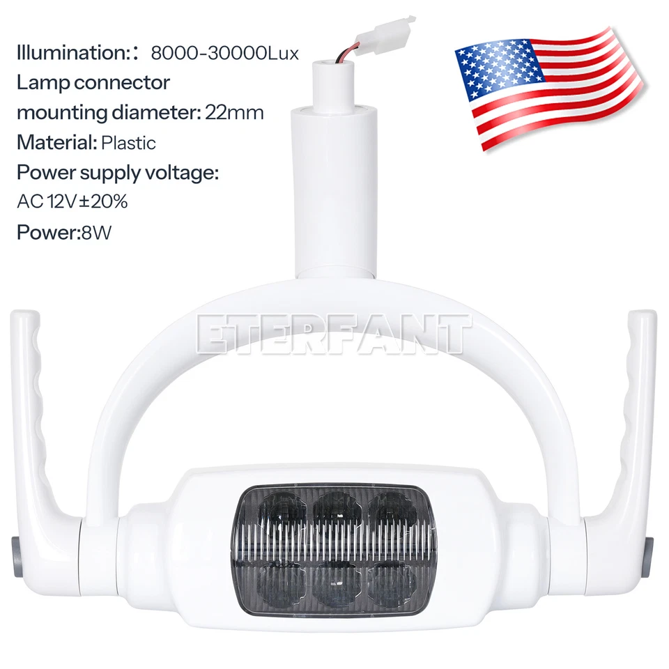 Silla Dental Portátil Azul Examen Plegable Silla/6LED Lámpara Oral Sin Sombras Luz EE. UU. Foto 3 de 4