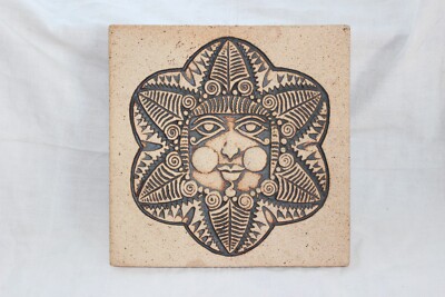 VTG WENZEL STUDIO SUN TILE mid century California designer stoneware trivet art