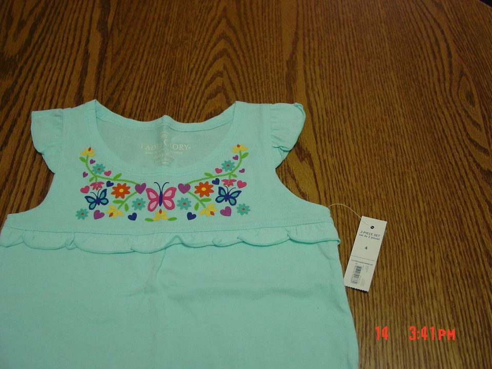 Girls 2 piece Culotte set Floral by Faded Glory - Image 3 of 4