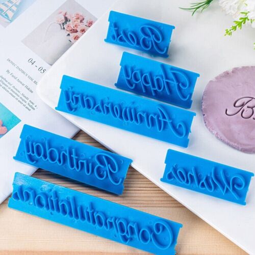 Add Personal Touch to Baked Goods 6Pcs Set Cookie Press Moulds for Words - Afbeelding 1 van 11