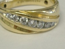 VINTAGE SOLID 14K GOLD 0.42 CT TW NATURAL DIAMONDS MEN'S WEDDING BAND SIZE 10,5