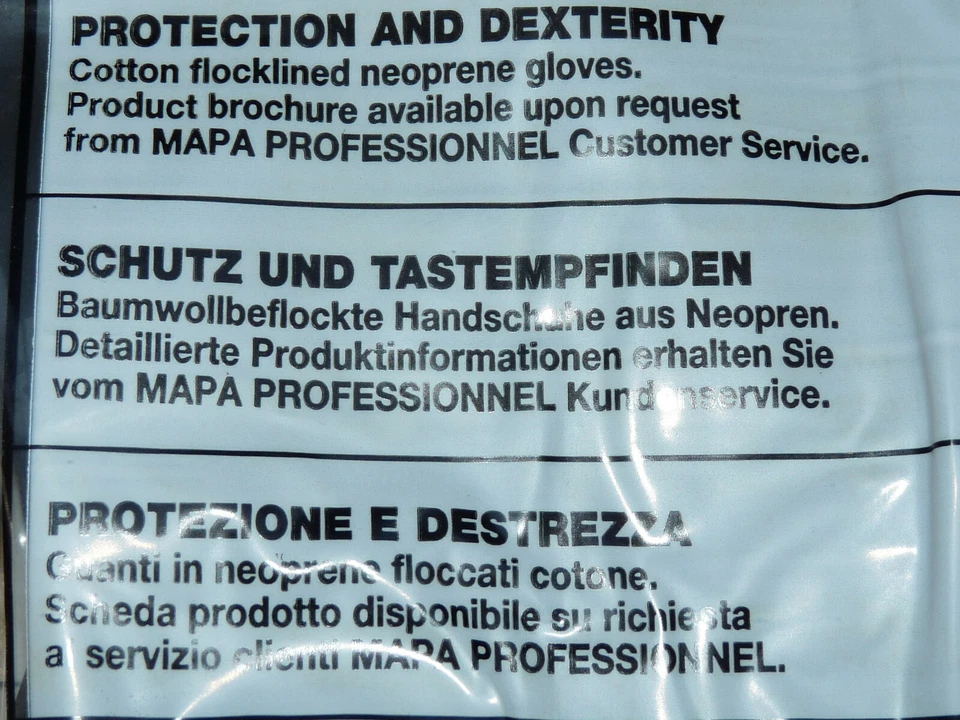 6 x Handschuhe MAPA Neopren 7- 7,5 Schutzhandschuhe Chemikalien Bakterien Öl NEU - Bild 4 von 4