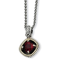 Sterling Silver 2.38ct 14k Yellow Gold 2.38 Garnet 18in Vintage Style Necklace on sale Sterling Silver 2.38ct 14k Yellow Gold 2.38 Garnet 18in Vintage Style Necklace on sale