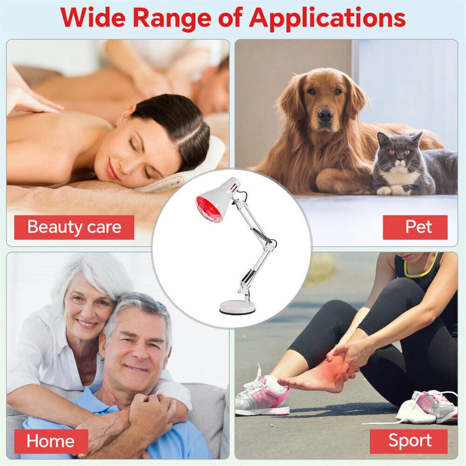 150W·Wärmelampe Rotlicht Strahler Infrarotlampe Rotlichtlampe Therapie lampe·NEU - Bild 4 von 4