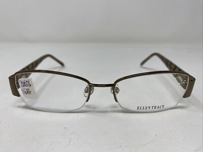 Ellen Tracy BRÜSSELS BROWN 52-17-135 Metal Half Rim Eyeglasses Frame MS92