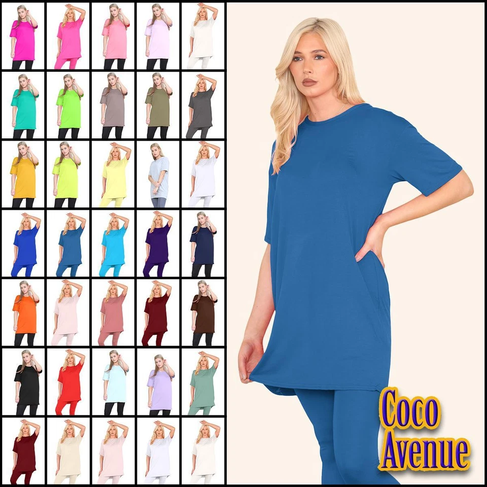 Ladies Oversized T-Shirt Dress Plain Short Sleeve Baggy Boyfriend Tunic PJ Top - Image 1 of 1