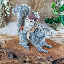 Cowboy real Hamster Riding Real Squirrel Cute Taxidermy Oddities Curiosity gift