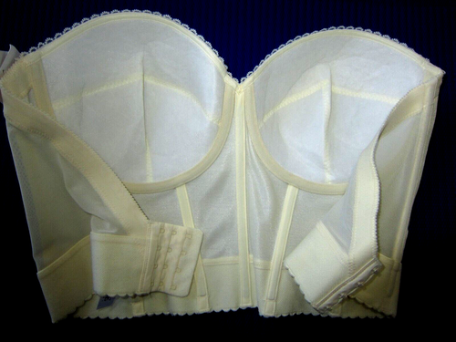 DOMINIQUE SATIN Backless ❤️ CORSET BUSTIER BALCONET LONGLINE BRIDAL BRA 38D 6377 - Picture 7 of 9