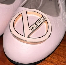 VALENTINO BY MARIO VALENTINO Calliope Leather Ballet Flats Light Pink US 10