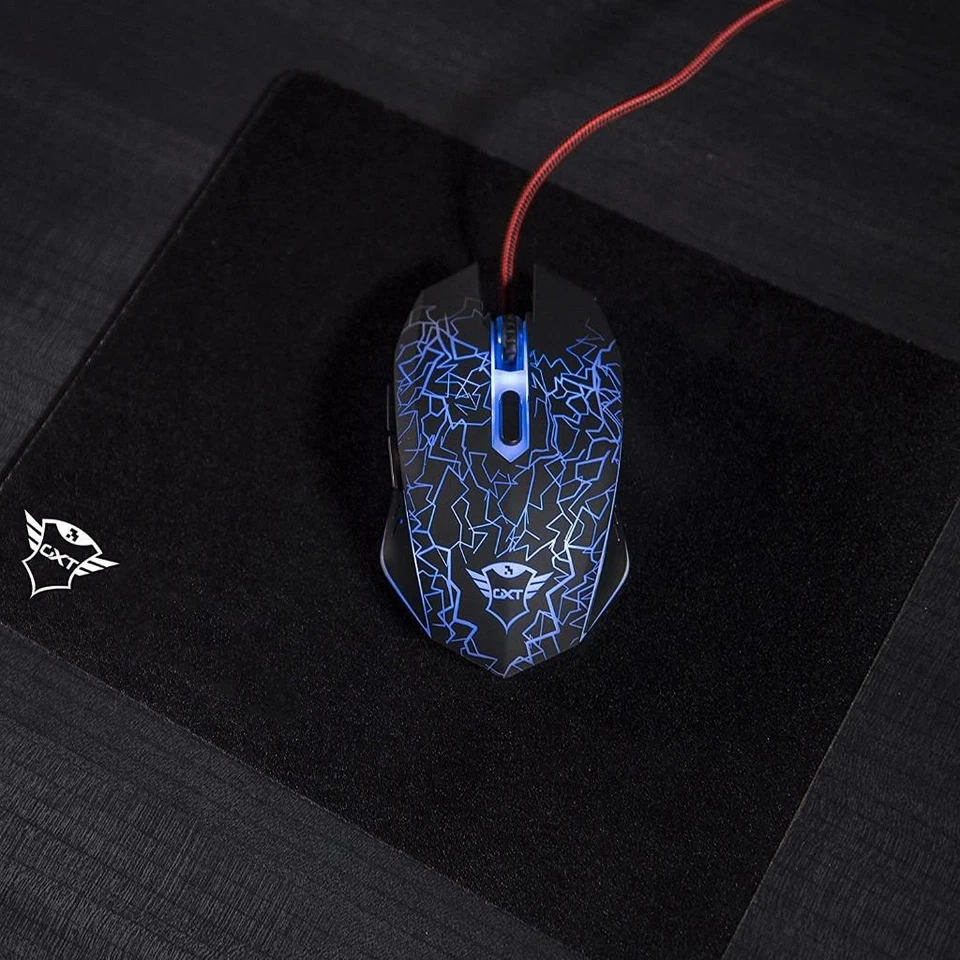 Trust Gaming GXT 783 Gaming Mouse illuminated 2400 dpi and Mouse Pad 245x210 mm - Image 2 of 4