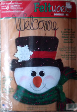 Snowman Buddy Welcome Door Sign Seasonal Dimensions Felt Craft Kit 8110