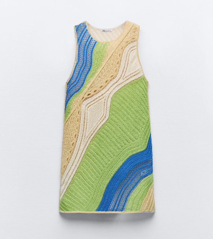 ZARA【NEW】CROCHET SHORT DRESS Zara Colorful Crochet Short Dress - XS - Perfect for Summer
