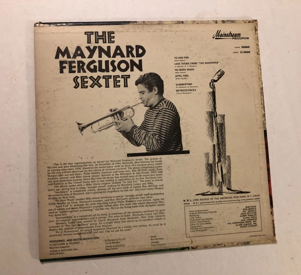 Maynard Ferguson Sextet S/6060 Stereo Mainstream Records Vintage 1965 Vinyl NM - Image 2 of 4