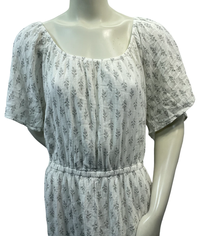 Vestido midi Style and Co para mujer talla grande 3X estampado de hojas blancas en shldr nuevo Foto 3 de 4