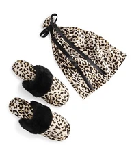 INC International Concepts Women's Faux-Fur-Trim Boxed Slippers Cheetah