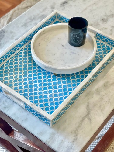 Bone Inlay Tray - Fish Scale Turquoise Blue - Picture 10 of 12