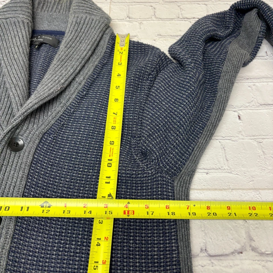 Rag & Bone Men Chunky Cardigan Sweater Top Size Small Cotton Wool Blend D009 -24 - Image 4 of 4