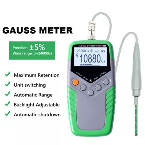 Handheld Tesla Gauss Meter Magnetometer Digital Magnetic Field Tester Flux Meter - Picture 2 of 18