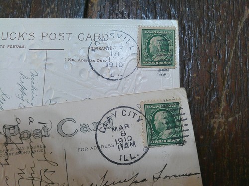 ANTIQUE LOT 16 VALENTINES THANKSGIVING EASTER POSTCARDS EARY 1900 1 CENT STAMPS - Picture 10 of 24