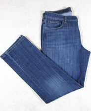 Lee Relaxed Fit Straight Leg Mid Rise Women Denim Blue Jeans Size 16 Long