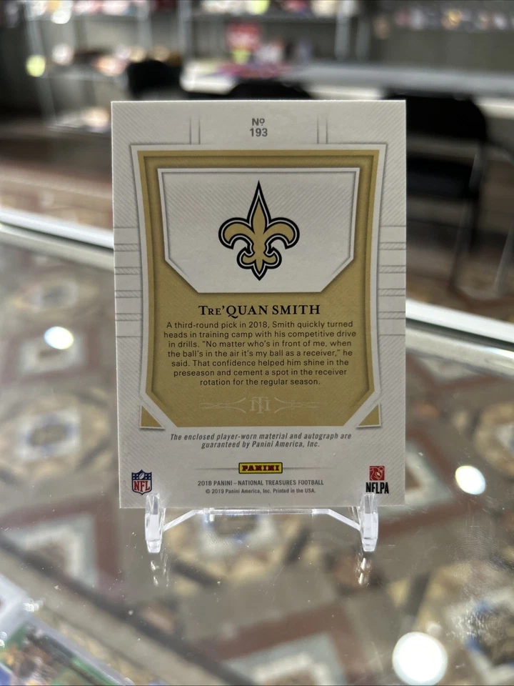 2018 Panini National Treasures #193 Tre’Quan Smith Rookie RC Patch Auto SSP /99! - Image 2 of 2