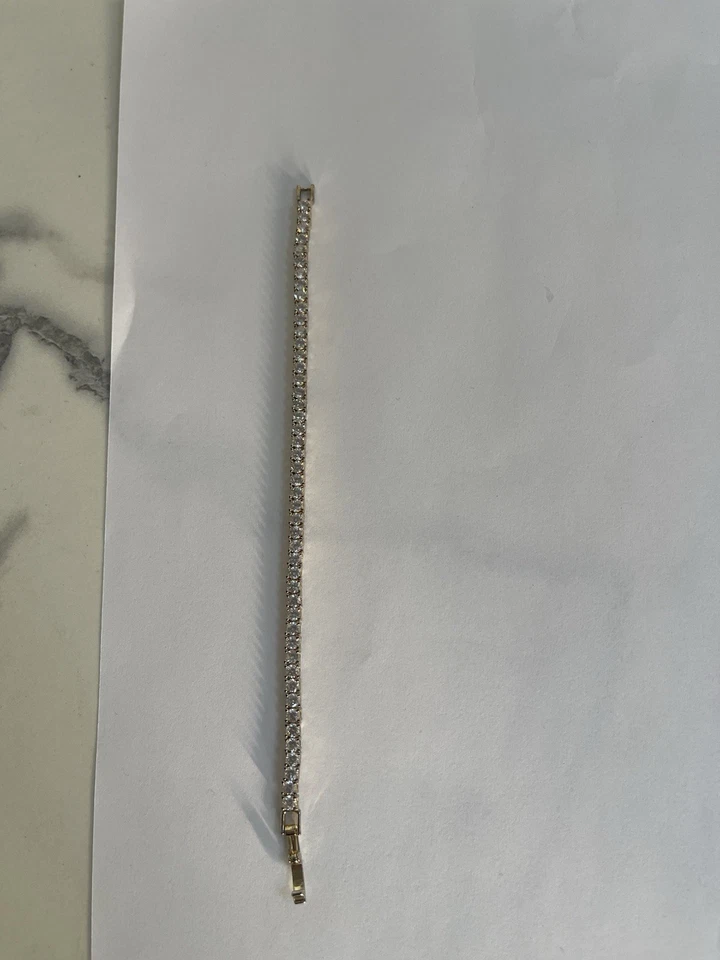 Браслет золотистого цвета с искусственными бриллиантами - Изображение 3 из 4