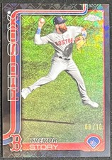 2025 Topps Chrome Logofractor Trevor Story #232 Black Refractor #8/10 Red Sox