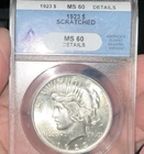 1923 $1 ANACS MS 60 Peace Silver Dollar