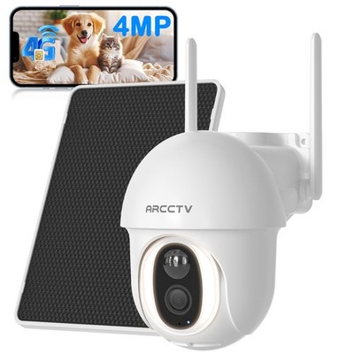 ARCCTV 4G LTE Solar Überwachungskamera Aussen Kabellos PTZ Kamera mit SIM Karte