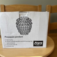 Argos Pineapple Clear  Pendant Lampshade 19cms  - New In Box