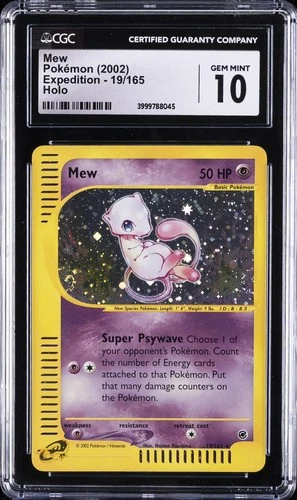 2002 POKEMON EXPEDITION HOLO #19 MEW CGC 10 GEM MINT