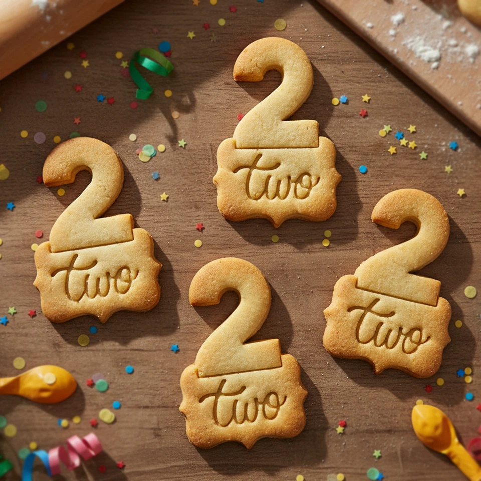 Number 2 Cookie Cutter - second birthday 2nd wedding anniversary numeric two Foto 2 de 4