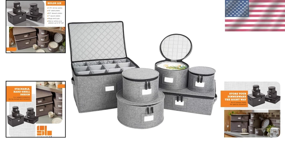 Stackable China Storage Containers - Ideal Kitchen Organizer - Image 2 of 4