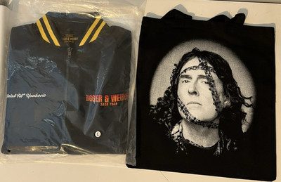 Weird Al Yankovic Bigger & Weirder 2026 Tour VIP Satin Jacket, Large & Tote Bag