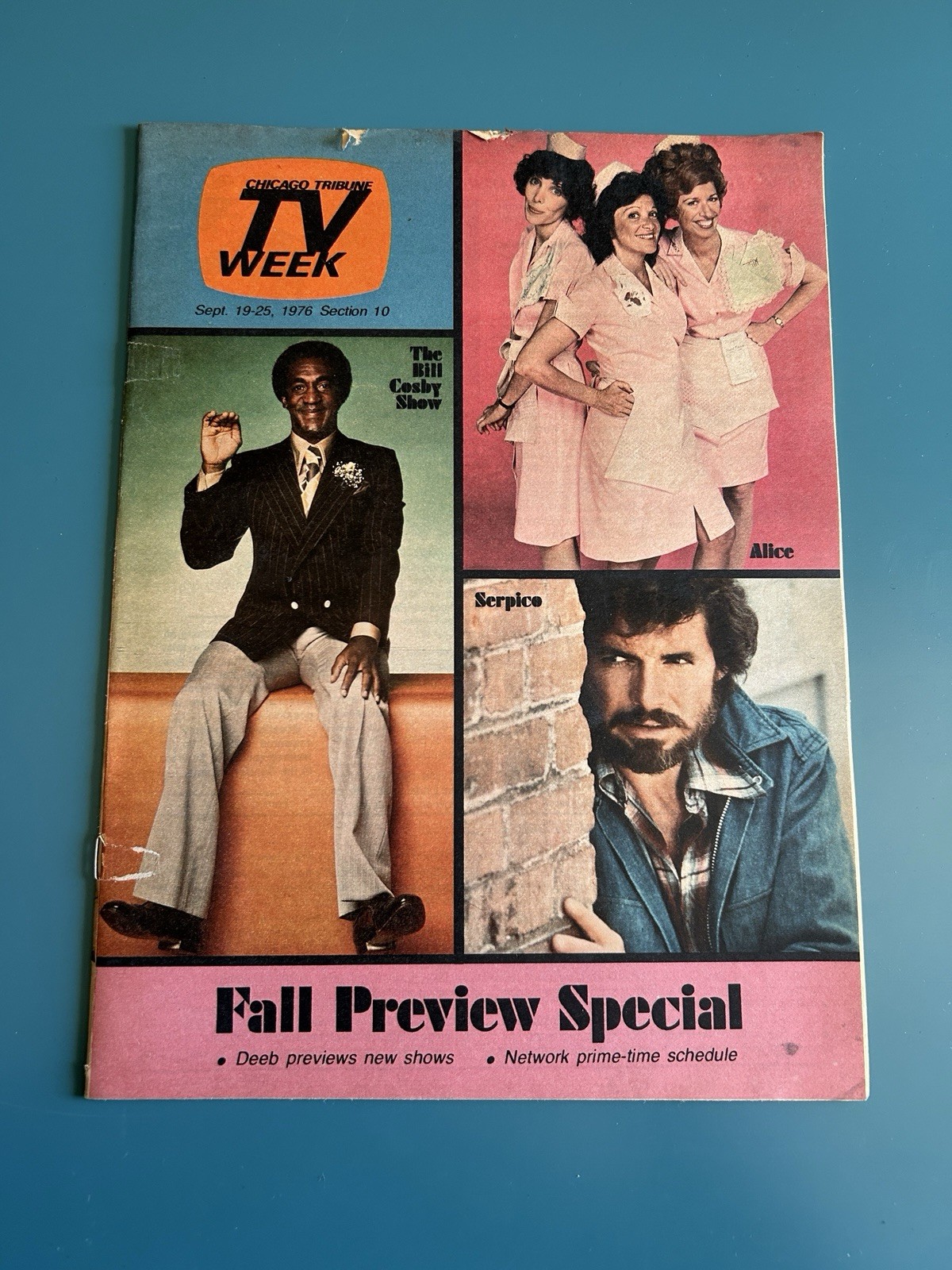 RARE 1976 Chicago Tribune TV Week Magazine Fall Alice Serpico Jaws Cosby Show