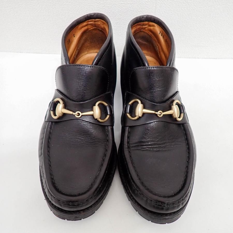 GUCCI Boots Heel Horsebit Leather Black EU35/US5 107389c thumbnail 23