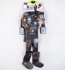 Rubies Kids Star Wars The Mandalorian Costume Size 4-6 Silver Beskar Deluxe M40